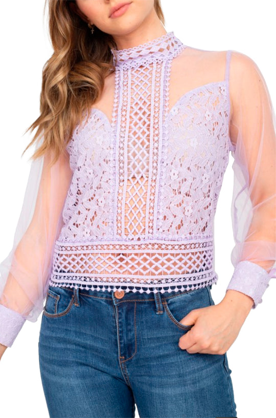 Blusa Manga Larga Transparente